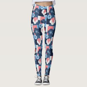 Kust Tropisch Hibiscus Patroon (11) Leggings