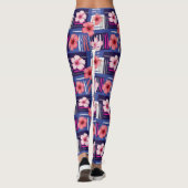 Kust Tropisch Hibiscus Patroon (12) Leggings (Achterkant)