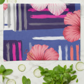 Kust Tropisch Hibiscus Patroon (12) Theedoek (Gevouwen)