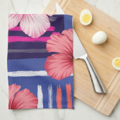 Kust Tropisch Hibiscus Patroon (12) Theedoek (Quarter Fold)