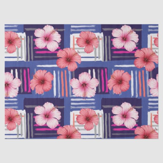 Kust Tropisch Hibiscus Patroon (12) Tissuepapier (Voorkant)