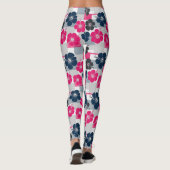 Kust Tropisch Hibiscus Patroon (13) Leggings (Achterkant)