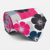 Kust Tropisch Hibiscus Patroon (13) Stropdas (Opgerold)