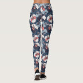 Kust Tropisch Hibiscus Patroon (14) Leggings (Achterkant)