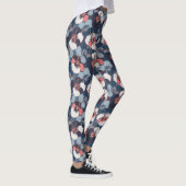 Kust Tropisch Hibiscus Patroon (14) Leggings (Rechts)