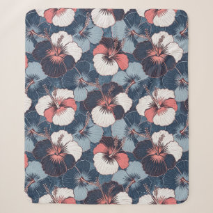 Kust Tropisch Hibiscus Patroon (14) Sherpa Deken