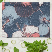 Kust Tropisch Hibiscus Patroon (14) Theedoek (Gevouwen)