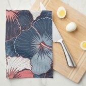 Kust Tropisch Hibiscus Patroon (14) Theedoek (Quarter Fold)