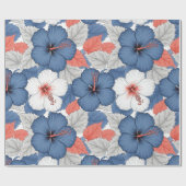 Kust Tropisch Hibiscus Patroon (1) Cadeaupapier (Vlak)