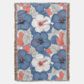 Kust Tropisch Hibiscus Patroon (1) Deken (Voorkant Verticaal)