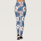 Kust Tropisch Hibiscus Patroon (1) Leggings (Achterkant)