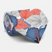 Kust Tropisch Hibiscus Patroon (1) Stropdas (Opgerold)