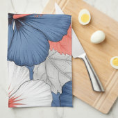 Kust Tropisch Hibiscus Patroon (1) Theedoek (Quarter Fold)