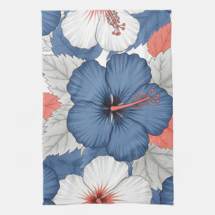 Kust Tropisch Hibiscus Patroon (1) Theedoek