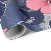 Kust Tropisch Hibiscus Patroon (2) Cadeaupapier (Rol Hoek)
