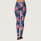 Kust Tropisch Hibiscus Patroon (2) Leggings (Achterkant)