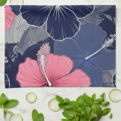 Kust Tropisch Hibiscus Patroon (2) Theedoek (Gevouwen)