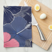 Kust Tropisch Hibiscus Patroon (2) Theedoek (Quarter Fold)