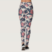 Kust Tropisch Hibiscus Patroon (3) Leggings (Achterkant)