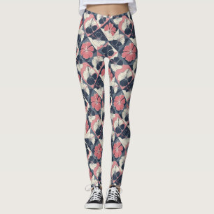 Kust Tropisch Hibiscus Patroon (3) Leggings