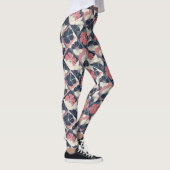 Kust Tropisch Hibiscus Patroon (3) Leggings (Rechts)