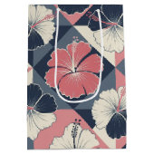 Kust Tropisch Hibiscus Patroon (3) Medium Cadeauzakje (Achterkant)