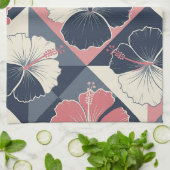 Kust Tropisch Hibiscus Patroon (3) Theedoek (Gevouwen)