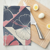Kust Tropisch Hibiscus Patroon (3) Theedoek (Quarter Fold)