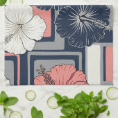 Kust Tropisch Hibiscus Patroon (4) Theedoek (Gevouwen)