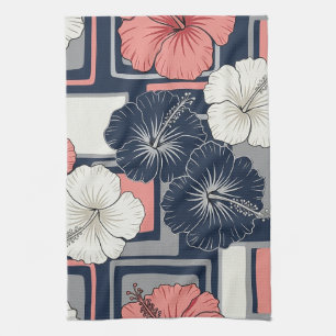 Kust Tropisch Hibiscus Patroon (4) Theedoek
