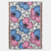 Kust Tropisch Hibiscus Patroon (5) Deken (Voorkant Verticaal)