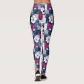 Kust Tropisch Hibiscus Patroon (5) Leggings (Achterkant)