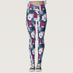 Kust Tropisch Hibiscus Patroon (5) Leggings