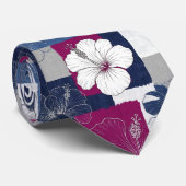 Kust Tropisch Hibiscus Patroon (5) Stropdas (Opgerold)