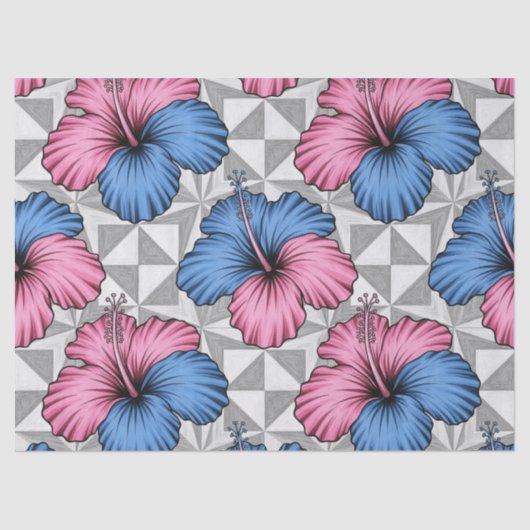Kust Tropisch Hibiscus Patroon (5) Tissuepapier (Voorkant)