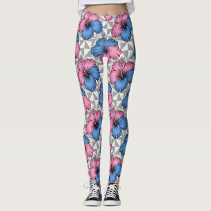 Kust Tropisch Hibiscus Patroon (6) Leggings