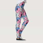 Kust Tropisch Hibiscus Patroon (6) Leggings (Rechts)