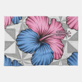 Kust Tropisch Hibiscus Patroon (6) Theedoek (Horizontaal)