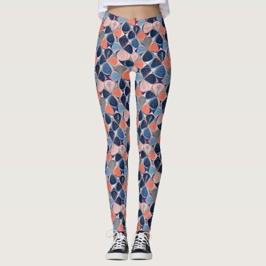 Kust Tropisch Hibiscus Patroon (7) Leggings (Voorkant)