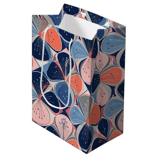 Kust Tropisch Hibiscus Patroon (7) Medium Cadeauzakje (Voorkant Gekanteld)