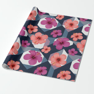 Kust Tropisch Hibiscus Patroon (8) Cadeaupapier