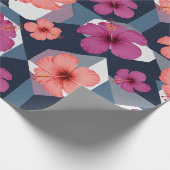 Kust Tropisch Hibiscus Patroon (8) Cadeaupapier (Hoek)