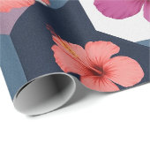 Kust Tropisch Hibiscus Patroon (8) Cadeaupapier (Rol Hoek)