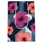Kust Tropisch Hibiscus Patroon (8) Medium Cadeauzakje (Achterkant)