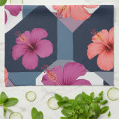 Kust Tropisch Hibiscus Patroon (8) Theedoek (Gevouwen)