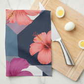 Kust Tropisch Hibiscus Patroon (8) Theedoek (Quarter Fold)