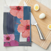 Kust Tropisch Hibiscus Patroon (9) Theedoek (Quarter Fold)