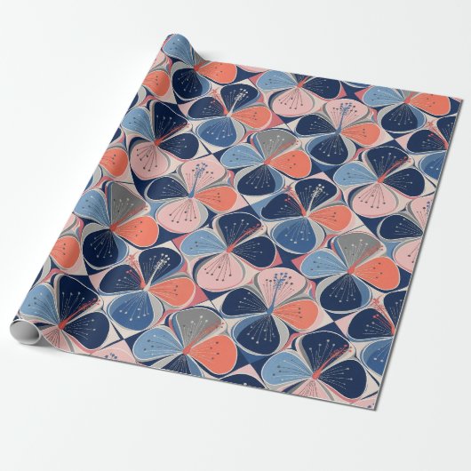 Kust Tropisch Hibiscuspatroon (7) Cadeaupapier (Uitgerold)