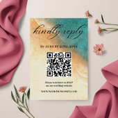 Kust Tropisch Strand Bruiloft RSVP kaart