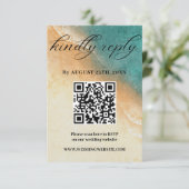 Kust Tropisch Strand Huwelijksfeest RSVP kaart (Staand voorkant)